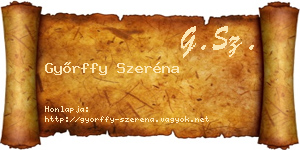 Győrffy Szeréna névjegykártya